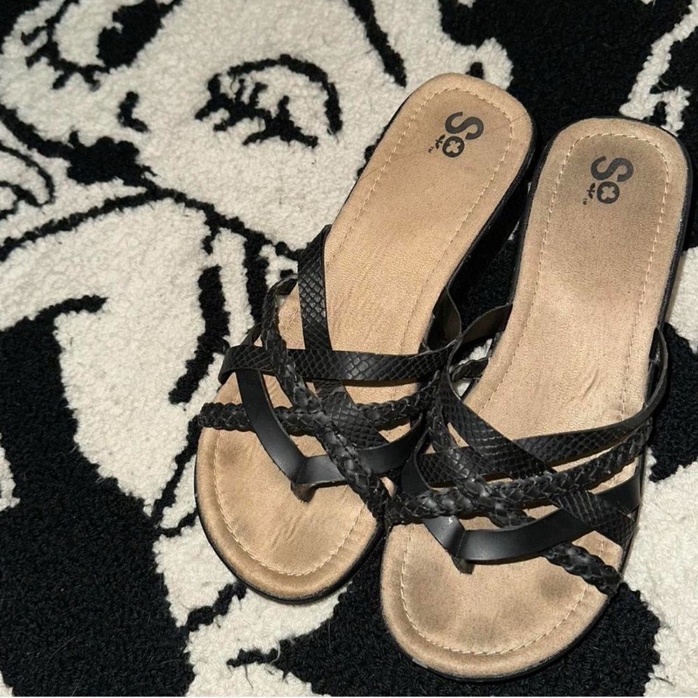 SO Women's Y2K Black Wedge Sandals